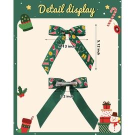 doboi 6 Pcs Christmas Hair Bows for Girls Handmade Toddler Bows with Alligator Clips 4.3 Inches Christmas bows Glitter Christmas Hair Accessories for Toddlers Baby Girls Teens Kids