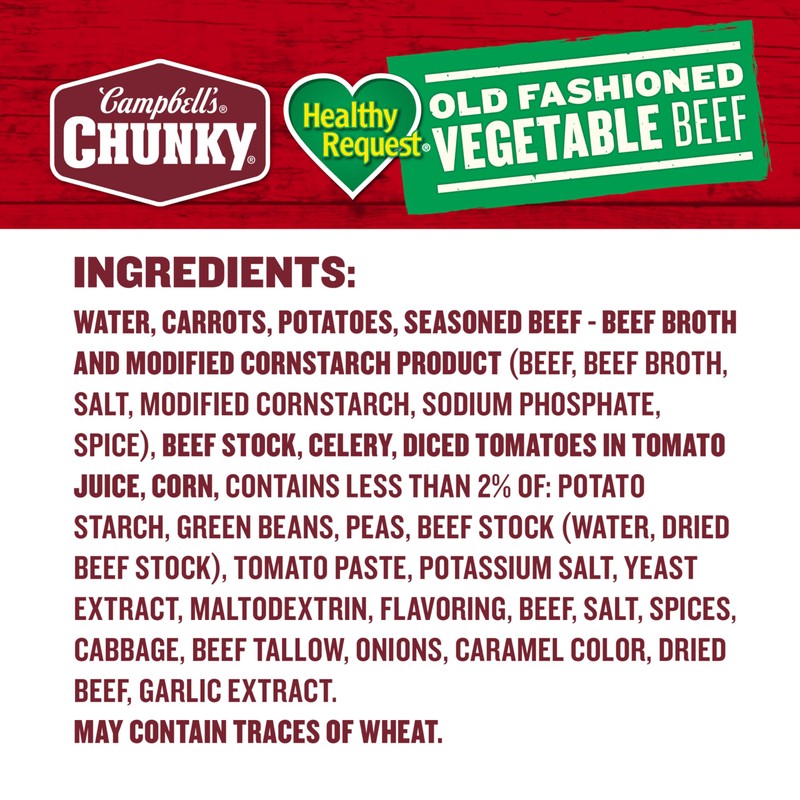 Campbell’s Chunky Healthy Request Soup, Old Fashioned Vegetable Beef Soup,