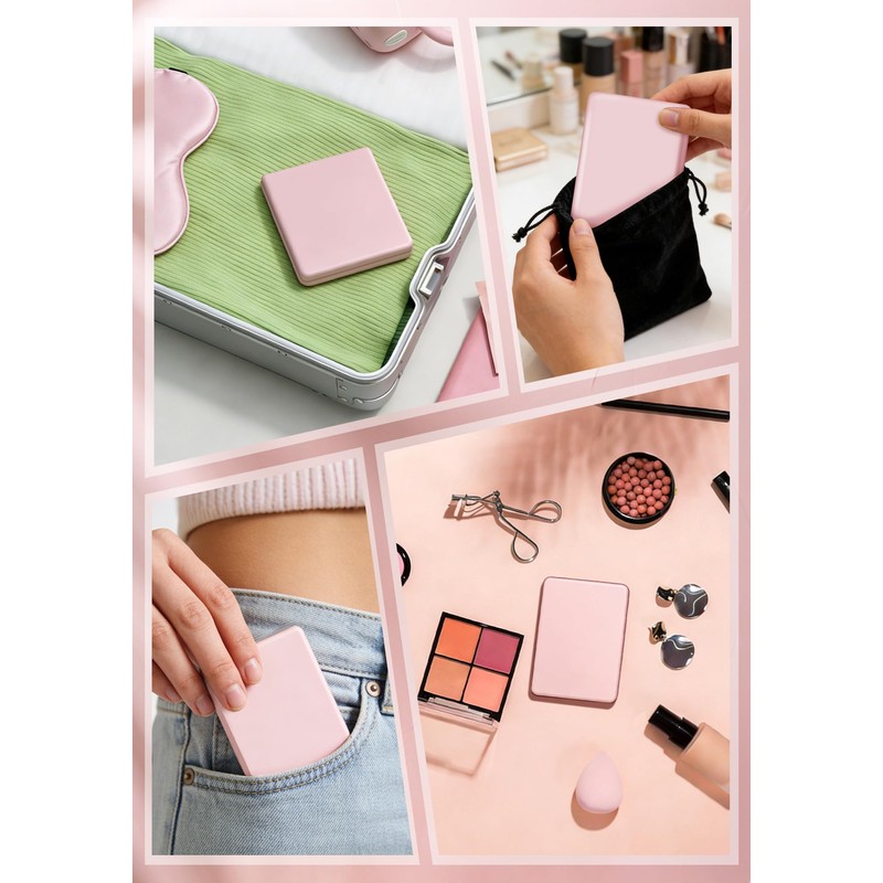 SisKokoro Compact Mirror, Rechargeable 30X Magnifying Mirror with 3 Lighting