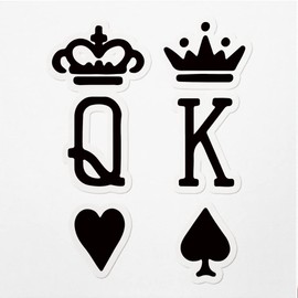 Decal Stickers of Tattoo Couple King and Queen Cards Premium Indoor (No Waterproof) Vinyl Decal Stickers for Laptop Phone Accessory Helmet Car Window Mug Tuber Cup Door Wall Decoratio ANDVER30h142bBL