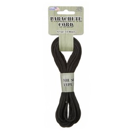 Pepperell PARA-1624 3mm Parachute Cord, 16-Feet, Black