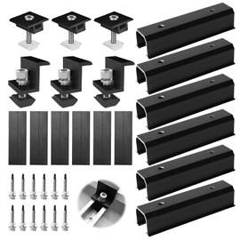 Balcony Power Station Bracket, Solar Panel Bracket, Solar Panel Bracket, 12 cm Aluminium Rails + Adjustable Clamp for 30-35 mm Thick Modules, Solar Panel Mounting Set for Flat Roof Trapezoidal Roof