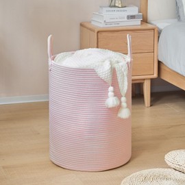 YOUDENOVA Laundry Hamper Basket, Woven 58L Tall Laundry Basket for Blanket Organizer- Nursery Hamper for Bedroom And Bathroom Storage