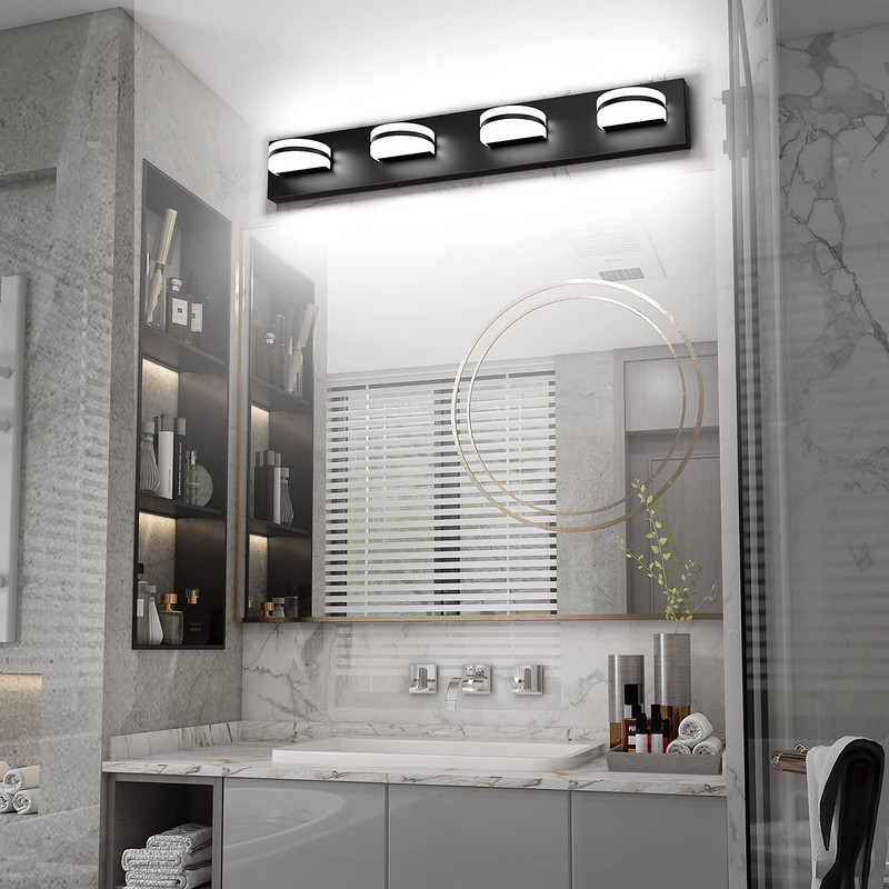 Aipsun 4 Lights Modern Black Vanity Light Up and Down
