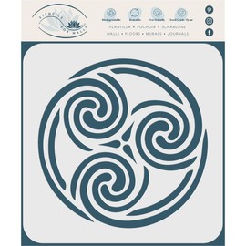 Celtic Spiral Stencil, 3 x 3 inch - Triskelion Triple Spiral Cycle of Life
