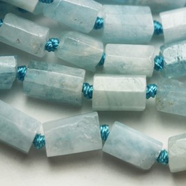 Aquamarine 7 * 10mm Tube Natural Gemstone Beads for Making Jewellery Energy Healing Crystals Jewelry Chakra Crystal Jewerly Beading supplies 15.5inch About 31-33 Beads