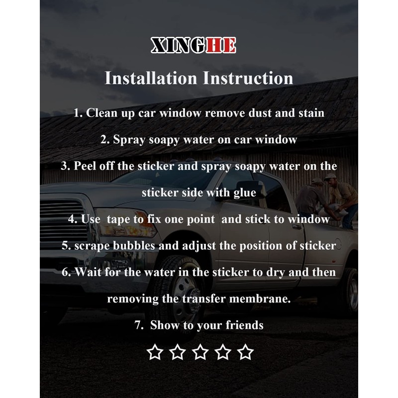 Xinghe for Tundra 2007-2022 Rear Middle Window American Flag Decal