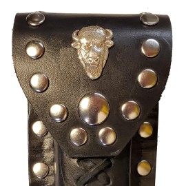 Buck 110 Leather Knife Case - Buffalo Head