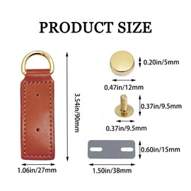 XFJYMXDM 4 Sets D-ring Buckles with Screws,Detachable D-Ring Buckle Leather Purse Suspension Clasp Purse Strap Mount Hook with Screws Rectangle Leather Buckle Side D Ring Clips Replacement