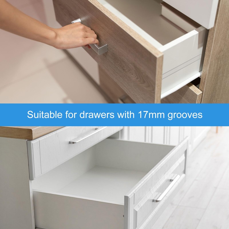 uxcell Drawer Slides, 4Pcs 300mm - Plastic Drawer Rails, Side