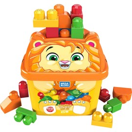Mega Bloks First Builders Laughing Lion with Big Building Blocks, Building Toys for Toddlers (25 Pieces)