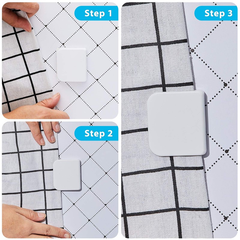 Jetec 4 Pieces Magnetic Shower Curtain Clips for Liner, Shower