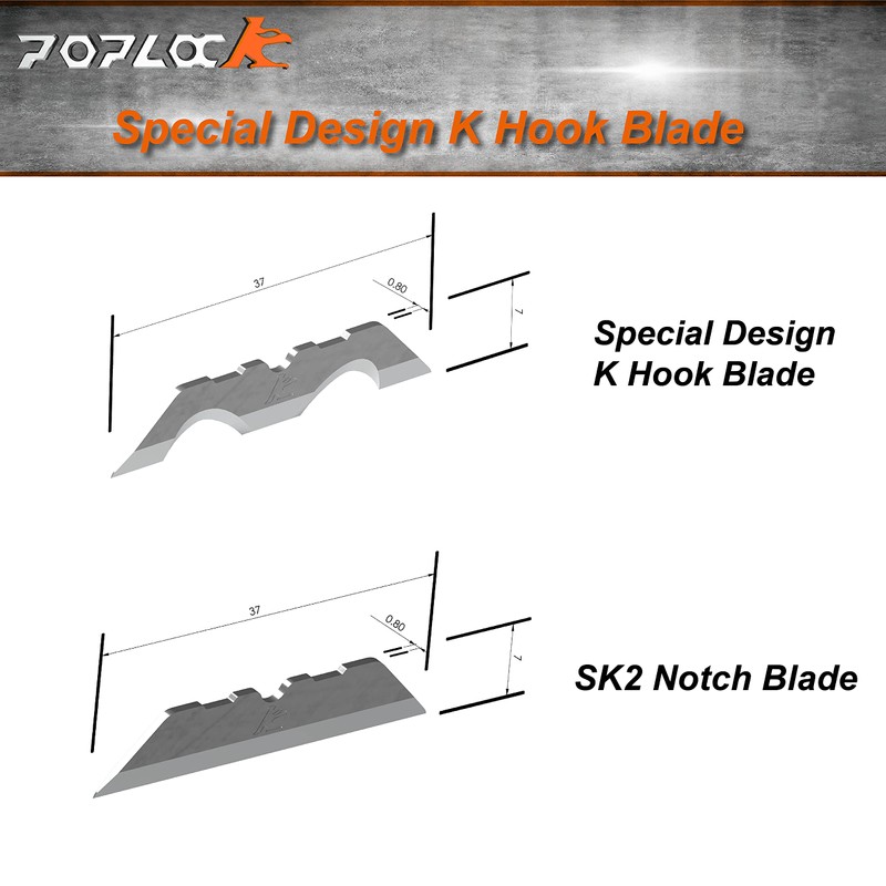 POPLOCK Multi-Purpose Box Cutter | Universal Cutting Tool Cutter, SK2