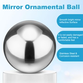 M METERXITY 1-Pack Gazing Globes 4.7 in 201 Stainless Steel, Silver