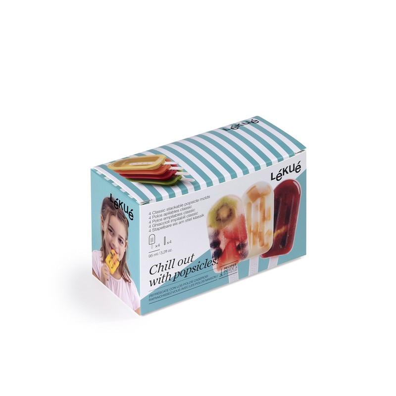 Lékué – Pack de moldes de hielo apilable clásicos, 16,5