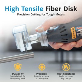 GYROS 2.5” Resin Cut-Off Wheels for Rotary Tools, 12 Double Fiberglass Reinforced Cutting Discs, High-Tensile for Materials like Steel, Bronze | Dremel Cutting Tool Accessory | Made in USA 11-32250/12