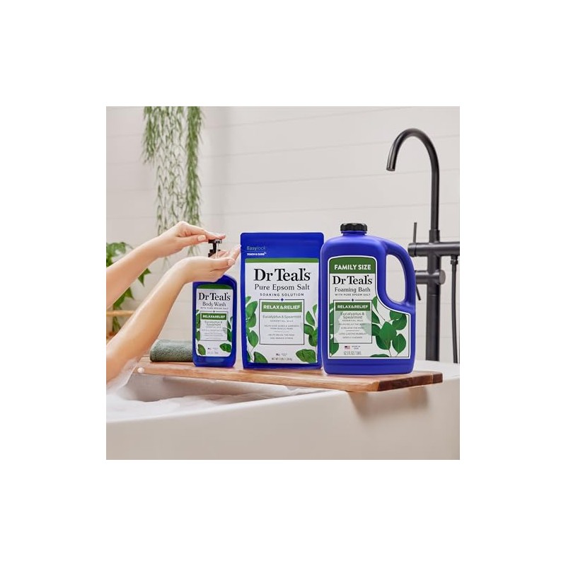 Dr Teal's Foaming Bath with Pure Epsom Salt, Relax &