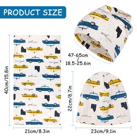 beifon Children's Beanie Hat & Loop Scarf Set, 95% Cotton Hat Scarf Set Girls Boys 2-8 Years, Tube Scarf Warm Winter Hat Knitted Hats for Autumn Winter Spring, beige