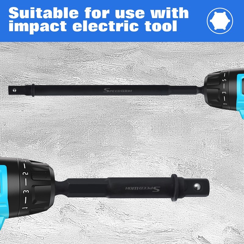 SPEEDWOX 6Pcs 3-Inch and 6-Inch Impact Grade Socket Adapter Set