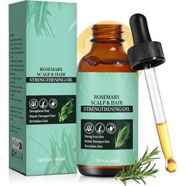 Aceite de Romero,Aceite de Romero para El Cabello,aceite para el cabello,Promover el crecimiento del cabello, apto para pestañas, cejas y cabello dañado (60ml por frasco).