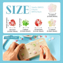 250 Pcs Flower Daisy Cabochons Luminous Resin Flower Cabochons Mini Flower Slime Charms Flatback Cabochon Embellishments for DIY Glasses Shoe Hair Accessories Earring Crafts Making