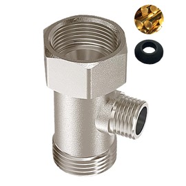XIANPIOO Bidet T Adapter, Brass T Valve for Tushy Bidet, T Connector Bidet Attachment for (7/8" x 7/8" x 3/8")