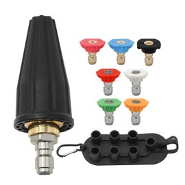 CADUFUELLY Pressure Washer Turbo Nozzle 4000 PSI, 9-Pack High Pressure Washer Nozzle Tip Kit, Rotating Turbo Nozzle 4.0 Orifice, 5 Nozzle Tips with Nozzle Holder