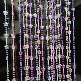 ave split Beaded Curtain Doorways Star Acrylic Hanging Door Beads String Curtains Tassel Room Divider Screen Decor for Doorway Window Living Room Wedding 049Star (Colourful Star)