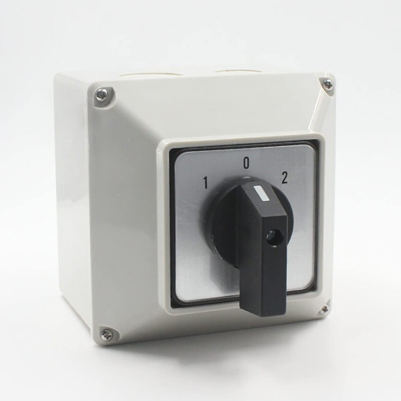 1Pcs Universal Changeover Selector Switch, with Waterproof Box, 3 Positions