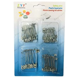 Safety Pins, 100pcs Assorted Size, Clothes Safety Pins, 25mm, 30mm, 35mm, 40mm, Safety Pin