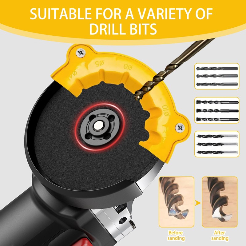3PCS Drill Bit Sharpener for Angle Grinder, Professional Tool for
