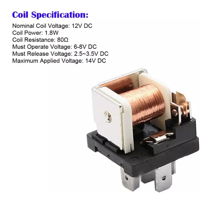 Gebildet 12V 40A 4-Pin Relay JD1912 With Heavy Duty 16AWG