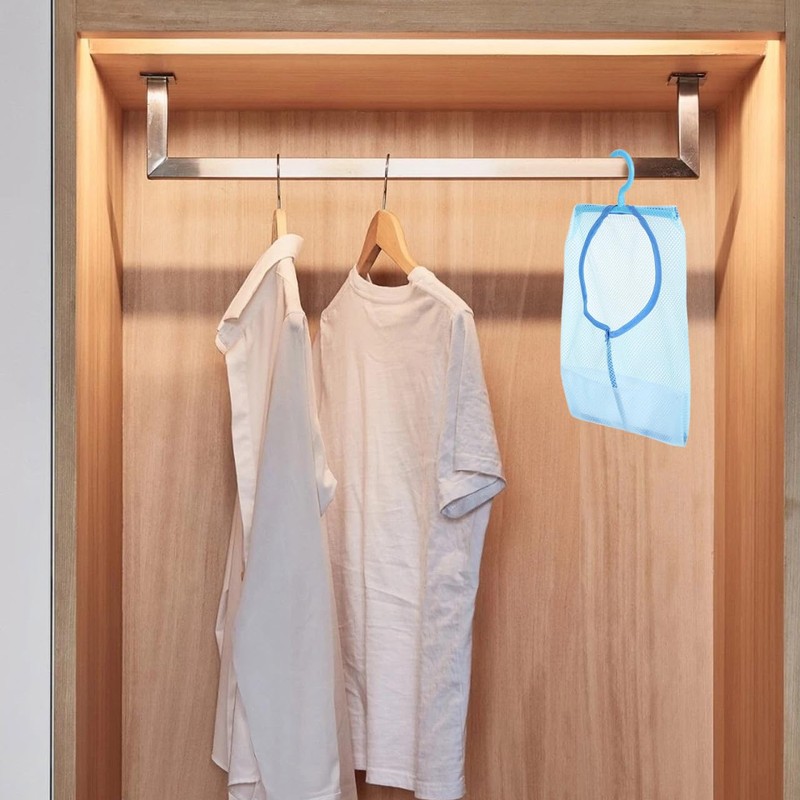 Zerodeko Hanging Storage Bag Mesh Clothespin Laundry Hanger Kitchen Bathroom