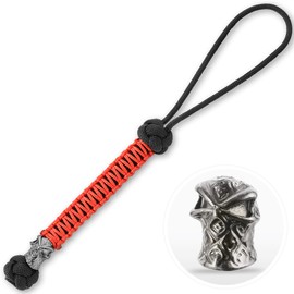 M-Tac Skull Knife Lanyards with Beads - Paracord Lanyard - Tactical Lanyard for Knife – Ninja (Black)