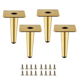 SWTOOL Gold Metal Furniture Legs Heavy Duty Straight Furniture Feet DIY Modern Replacement Legs for Cabinet Sofa Couch Chair-Set of 4 (Gold, 4")