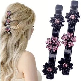 Pasadores de Pelo Trenzados con Cristales Brillantes – 4 Piezas YLZSX
