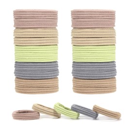 No Damage Seamless Hair Ties for Thick Hair - Soft & Stretchy Ponytail Holders for Women (Mix Color)