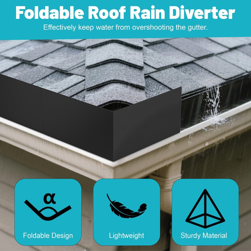 Chiligent 4 Pcs Gutter Valley Splash Guards, Aluminum Roofing Gutter