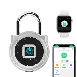 Padlock for Locker with Fingerprint Mobile App Weatherproof Padlock with Combination Code for Cabinet Locker Outdoor Tent Cellar Outdoor Silver