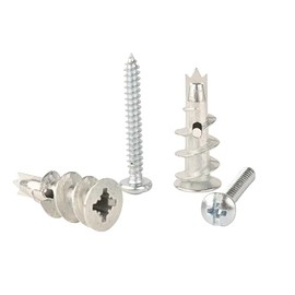 PRANSI Zinc Drywall Anchors and Screws Kit – 30pcs #8 x 1-1/4” Self Drilling Metal Wall Anchors – Heavy Duty Drywall Anchors Hold Up to 75lbs – No Pre-Drill Required