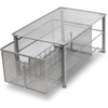 DecoBros Mesh Cabinet Basket Organizer with Split Card, Silver (Large