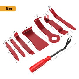 Nilight 8pcs Auto Trim Removal Tool Set, Interior Car Panel Clip Fastener Removal Kit No-Scratch Removal Tool Kit for Car Audio Dash Window Molding Fastener Remover Tool Kit (Red) 2 Years Warranty