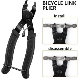 Nokwocy Chain Riveter Bicycle Repair, Chain Link Pliers, Chain Breaker Splitter, Chain Wear Indicator, 4 Pairs Bicycle Missing Links - Opener, Closer, Cutter, Connecting Tool