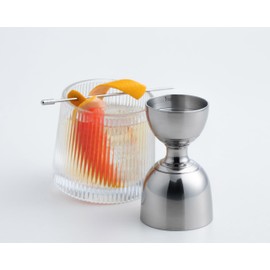 Derrison Bell Jigger Stainless Steel Bar Tool With 0.5oz, 1oz, 1.5oz and 2oz Measuring Marks, Mirror Polished Finish, One Jigger