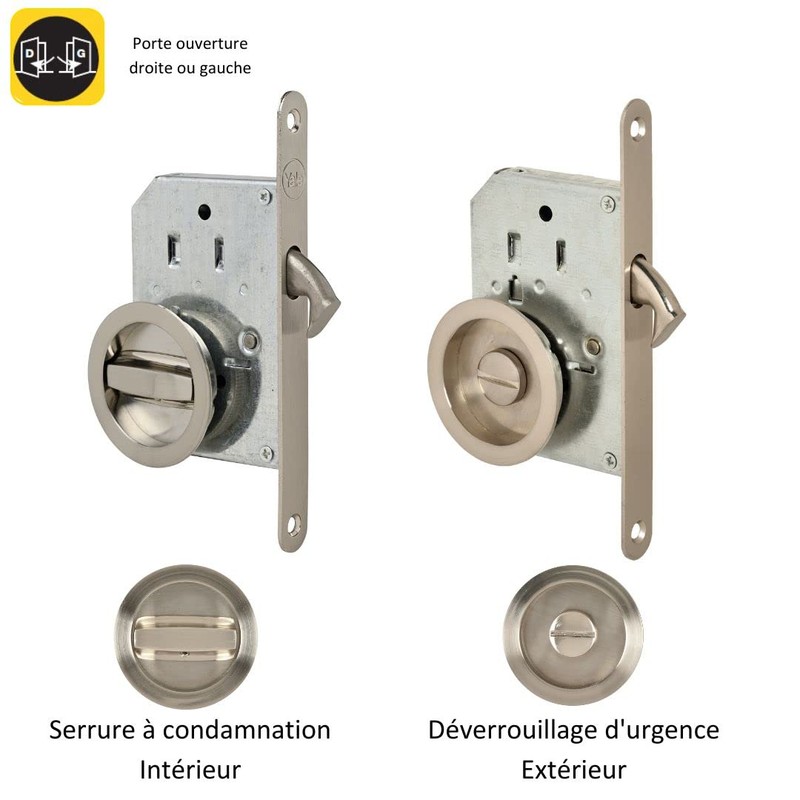 Yale Sliding Door Lock Set - Round Retractable Lock and