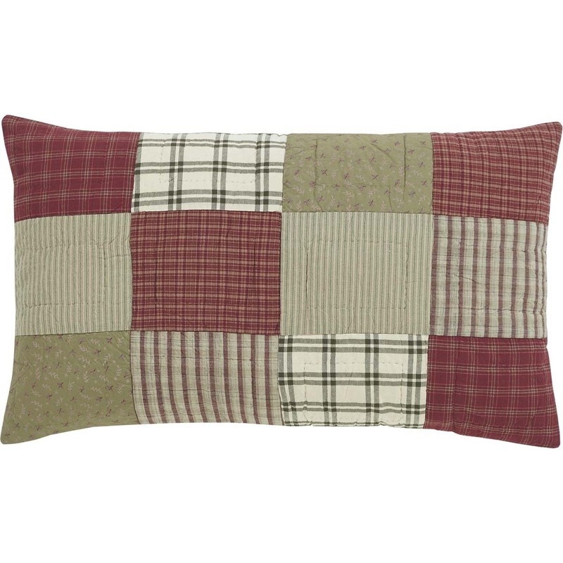 VHC Brands Farmhouse Brick Red Patchwork Cotton Prairie Winds Bedding