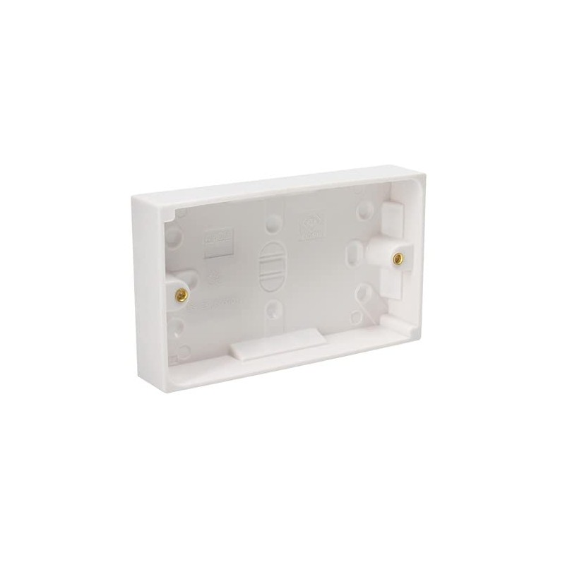13A Double White Switched Socket Electrical Outlet with Fixing Screws