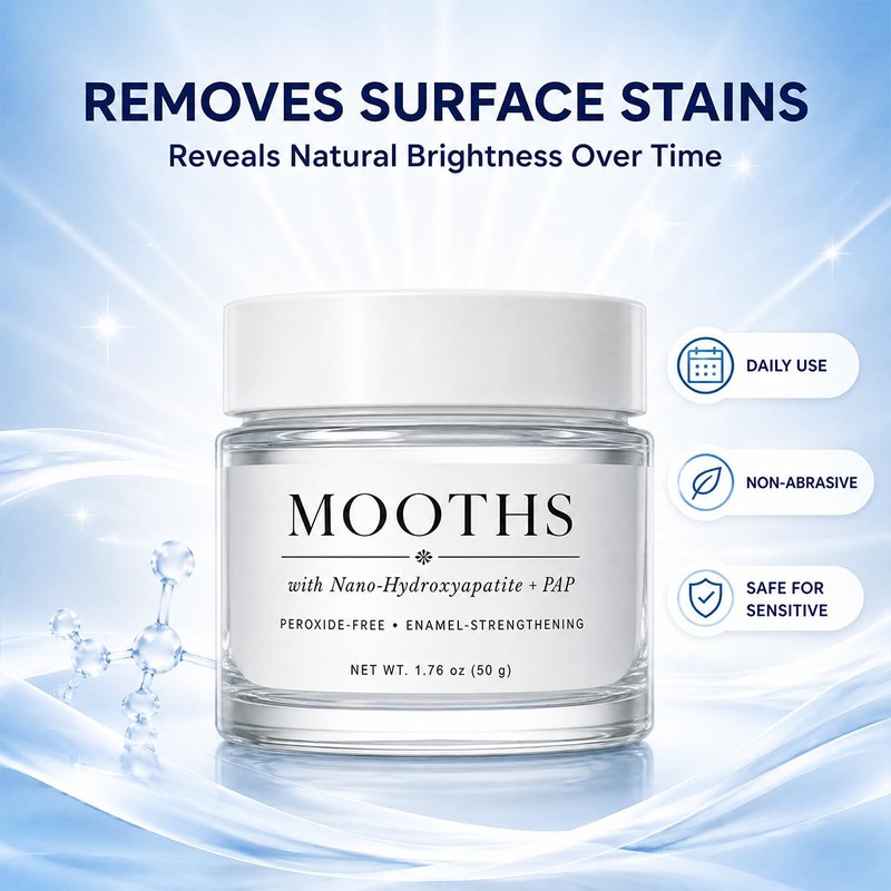 Mooths Teeth Whitening Powder, Hydroxyapatite Oral Care, Fresh Breath