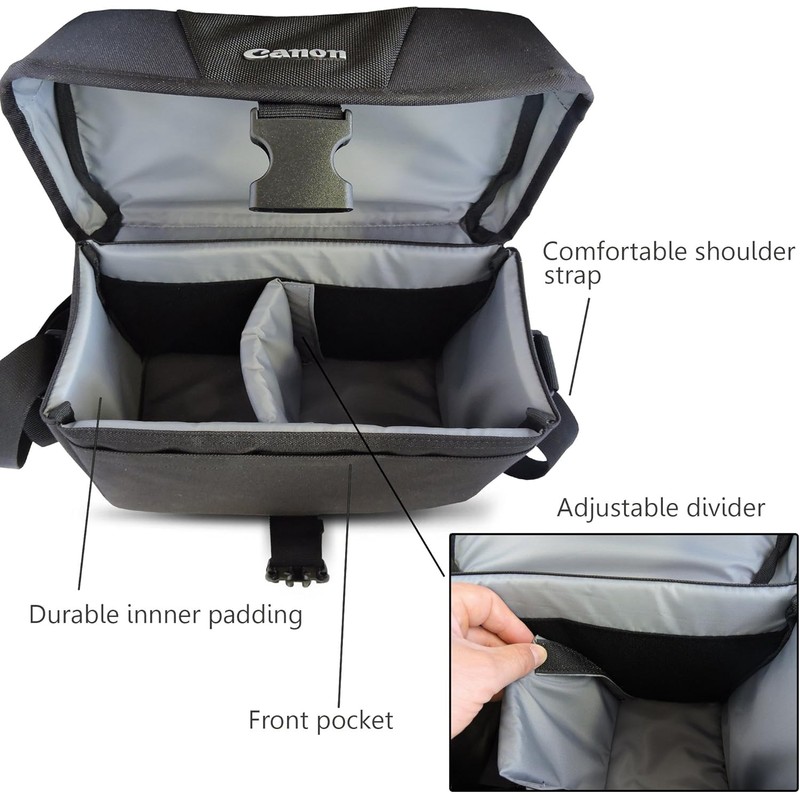 Canon 100ES Well-Padded Multi-Compartment Digital SLR Camera Case EOS Shoulder