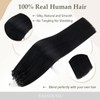 Easyouth Real Hair Extensions Micro Ring Black Real Hair Micro